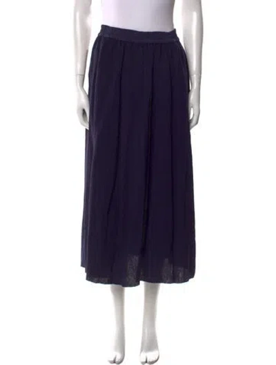 Pre-owned La Ligne Pleated Accents Midi Length Skirt In Blue