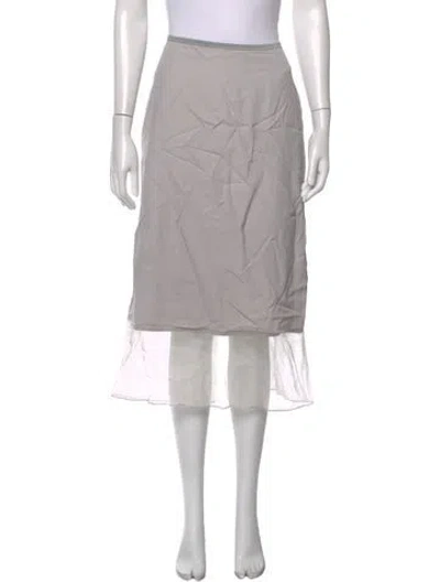 Pre-owned La Ligne Pleated Accents Midi Length Skirt In Grey