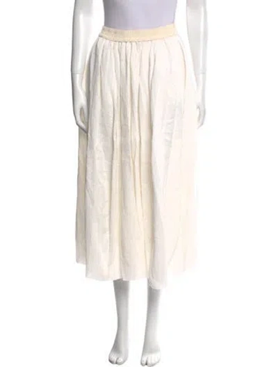 Pre-owned La Ligne Pleated Accents Midi Length Skirt In Neutral