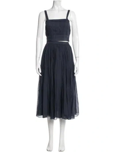 Pre-owned La Ligne Pleated Accents Skirt Set In Blue