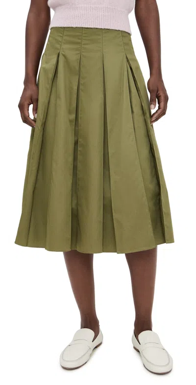 La Ligne Pleated Skirt Artichoke In Green