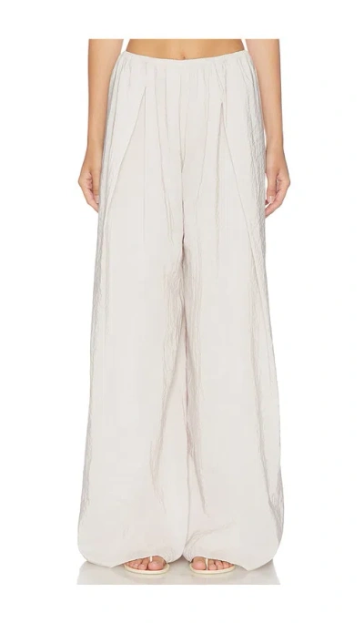 La Ligne Pleated Wide Leg Pant In White