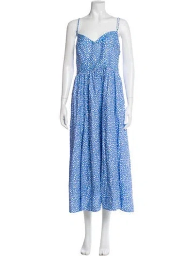 Pre-owned La Ligne Polka Dot Print Long Dress In Multi