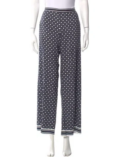 Pre-owned La Ligne Polka Dot Print Wide Leg Pants In Blue