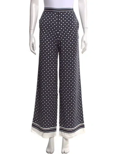 Pre-owned La Ligne Polka Dot Print Wide Leg Pants In Blue