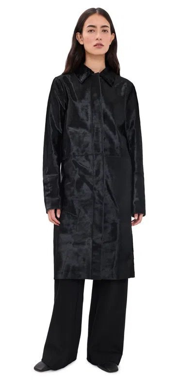 La Ligne Pony Hair Caro Coat Black