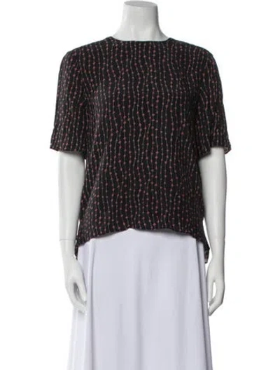 Pre-owned La Ligne Printed Bateau Neckline Blouse In Black