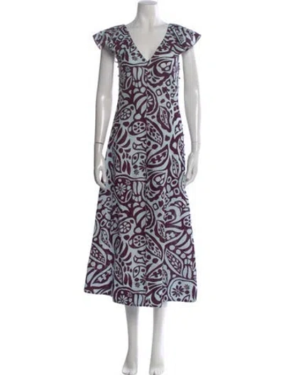 Pre-owned La Ligne Printed Long Dress In Multi