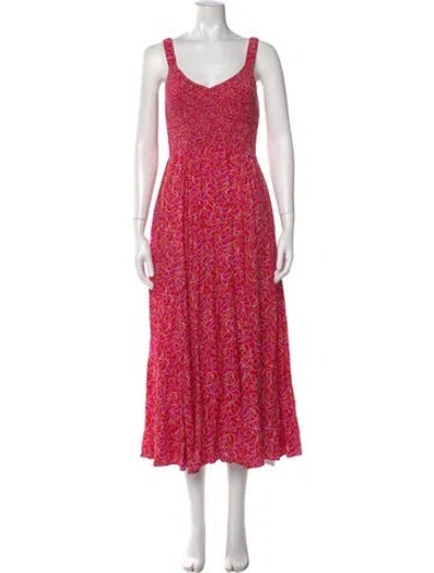Pre-owned La Ligne Printed Long Dress In Pink