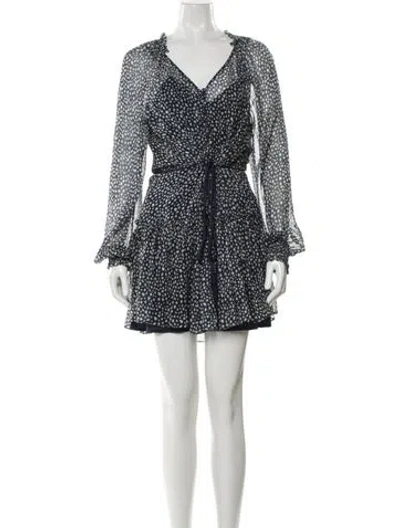 Pre-owned La Ligne Printed Mini Dress In Blue