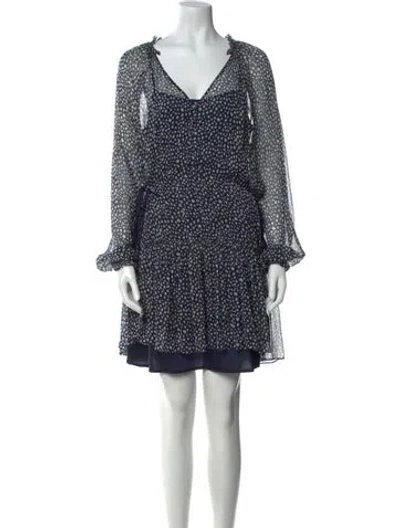 Pre-owned La Ligne Printed Mini Dress In Blue