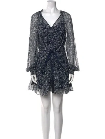 Pre-owned La Ligne Printed Mini Dress In Blue
