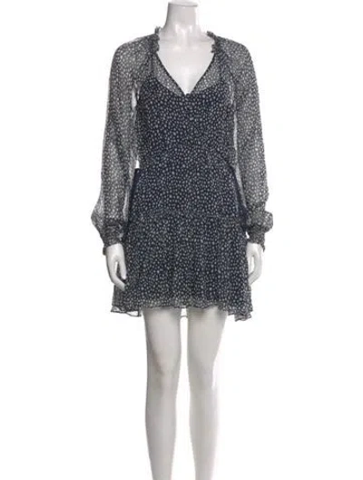 Pre-owned La Ligne Printed Mini Dress In Blue