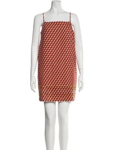 Pre-owned La Ligne Printed Mini Dress W/ Tags In Orange
