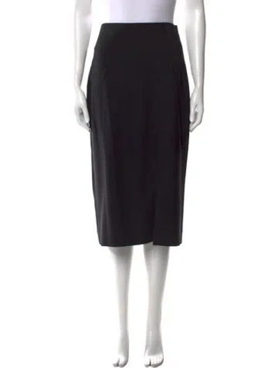 Pre-owned La Ligne Raw-edge Trim Knee-length Skirt In Black
