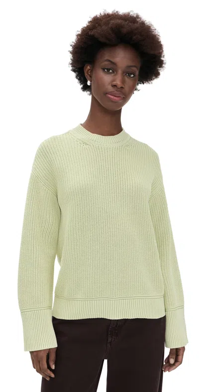 La Ligne Ribbed Washed Sweater Celadon In Green