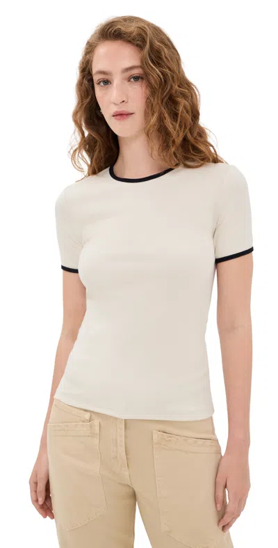 La Ligne Ringer Le'rib Tee Cream/black In White