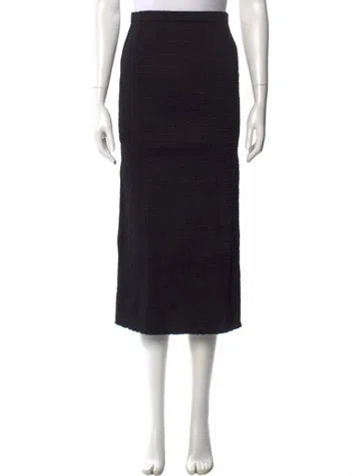 Pre-owned La Ligne Ruffle Embellishment Midi Length Skirt In Black