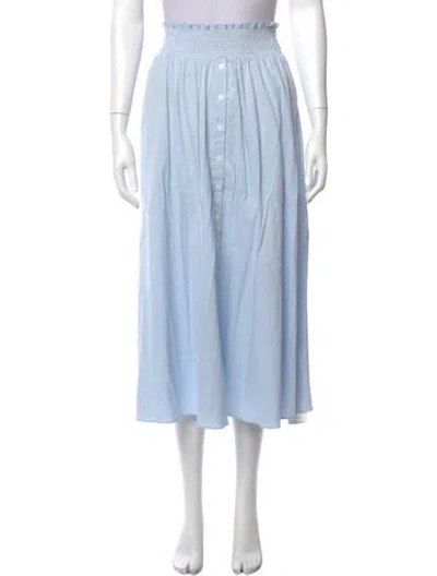 Pre-owned La Ligne Ruffle Embellishment Midi Length Skirt In Blue