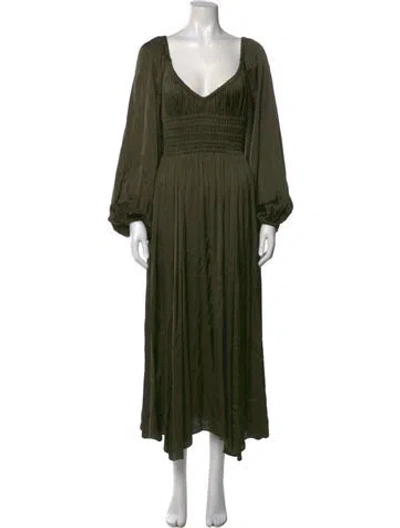 Pre-owned La Ligne Satin Long Dress In Green