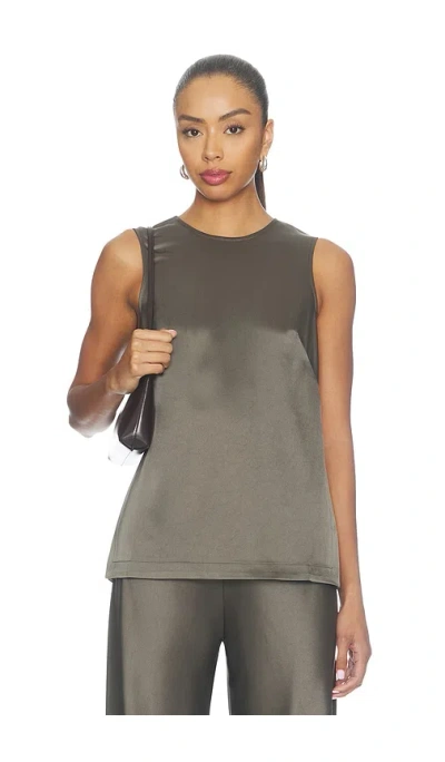 La Ligne Crepe-satin Cami In Brown