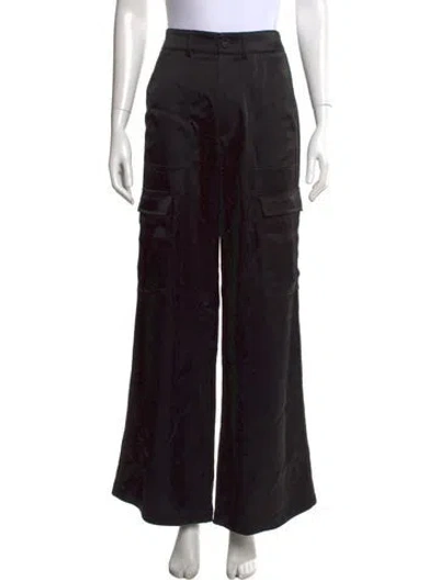 Pre-owned La Ligne Satin Wide Leg Pants In Black