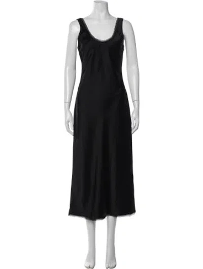 Pre-owned La Ligne Scoop Neck Long Dress In Black