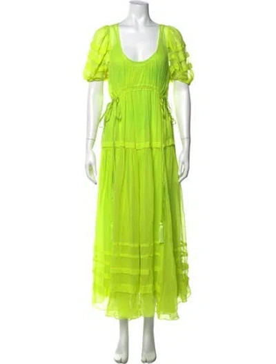 Pre-owned La Ligne Scoop Neck Long Dress In Green