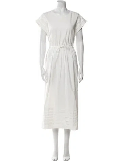 Pre-owned La Ligne Scoop Neck Long Dress In White