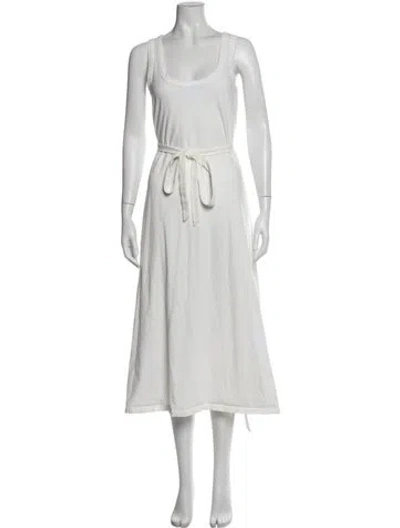 Pre-owned La Ligne Scoop Neck Long Dress In White