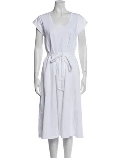 Pre-owned La Ligne Scoop Neck Long Dress In White