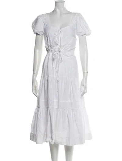 Pre-owned La Ligne Scoop Neck Long Dress In White