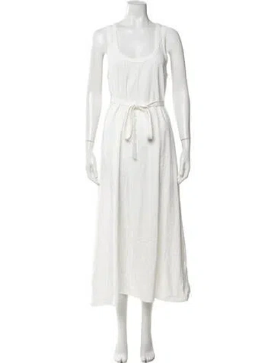 Pre-owned La Ligne Scoop Neck Long Dress In White
