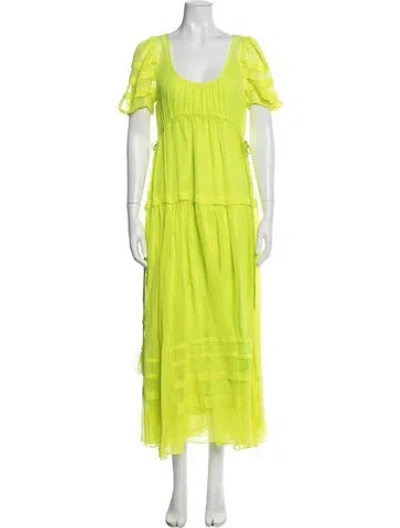 Pre-owned La Ligne Scoop Neck Long Dress In Yellow