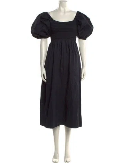 Pre-owned La Ligne Scoop Neck Midi Length Dress In Black