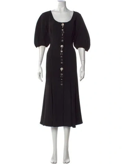 Pre-owned La Ligne Scoop Neck Midi Length Dress In Black