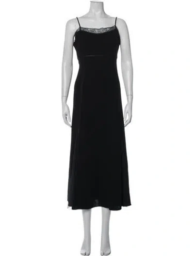Pre-owned La Ligne Scoop Neck Midi Length Dress In Black