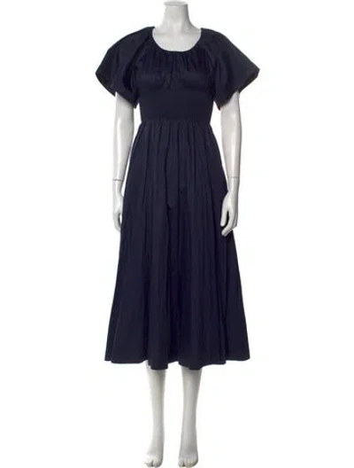 Pre-owned La Ligne Scoop Neck Midi Length Dress In Blue