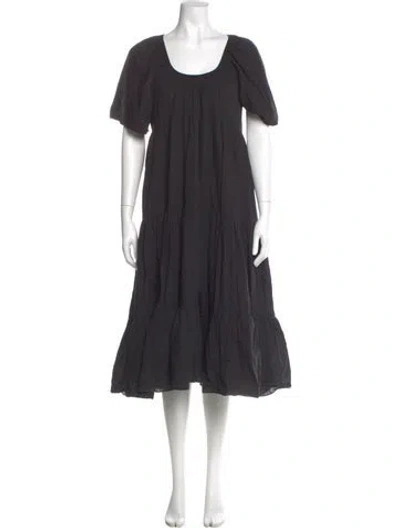 Pre-owned La Ligne Scoop Neck Midi Length Dress In Gray