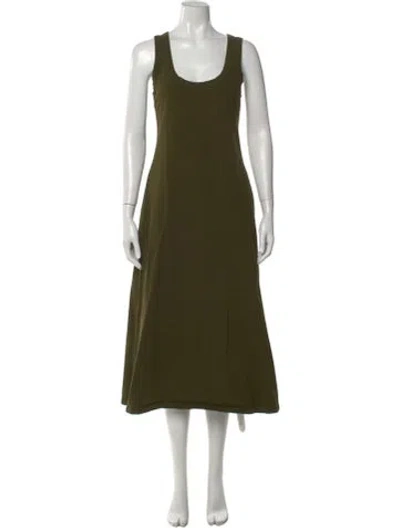 Pre-owned La Ligne Scoop Neck Midi Length Dress In Green