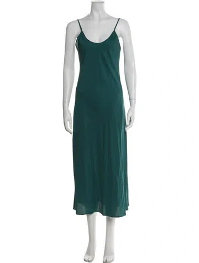 Pre-owned La Ligne Scoop Neck Midi Length Dress In Green