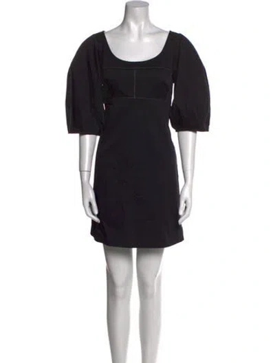 Pre-owned La Ligne Scoop Neck Mini Dress In Black