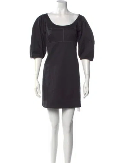 Pre-owned La Ligne Scoop Neck Mini Dress In Black