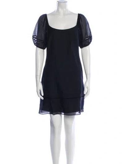 Pre-owned La Ligne Scoop Neck Mini Dress In Black