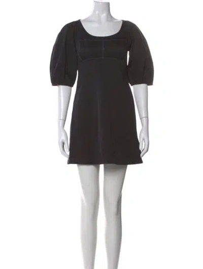 Pre-owned La Ligne Scoop Neck Mini Dress In Black