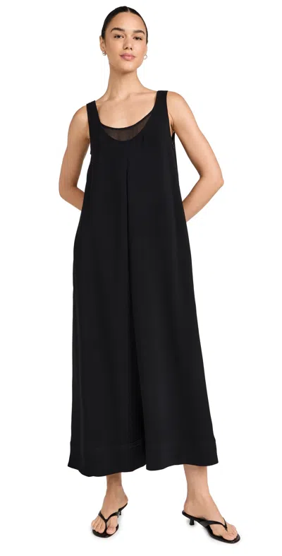 La Ligne Scoop Neck Sleeveless Tenty Midi Dress Black