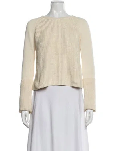 Pre-owned La Ligne Scoop Neck Sweater In White