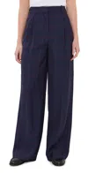La Ligne Selby Pants Navy/burgundy In Navy/burgundy