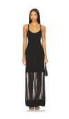 La Ligne Sheer Knit Dress In Black