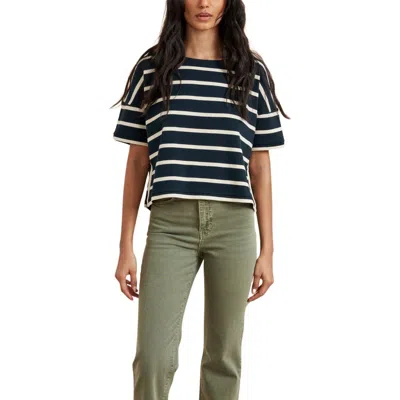 La Ligne Short Sleeve Breton Tee In Blue